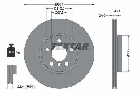 DISC FRANA TEXTAR 92347205 - Compatibil cu BMW, MINI