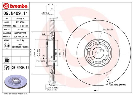 Disc frana Brembo 09.N409.11