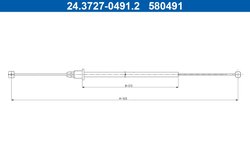 CABLU FRANA DE MANA ATE 24.3727-0491.2 - Compatibil cu MERCEDES-BENZ
