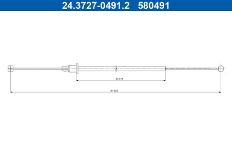 CABLU FRANA DE MANA ATE 24.3727-0491.2 - Compatibil cu MERCEDES-BENZ