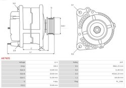 ALTERNATOR AS-PL A6760S - Compatibil cu TOYOTA