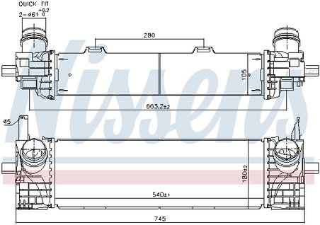 INTERCOOLER NISSENS 961338 - Compatibil cu BMW