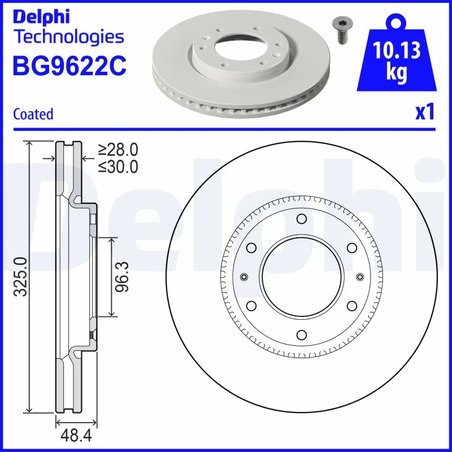 DISC FRANA DELPHI BG9622C - Compatibil cu HYUNDAI
