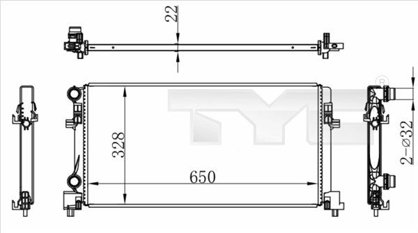 Radiator racire motor TYC 737-0073