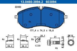 Set placute frana ATE 13.0460-3894.2