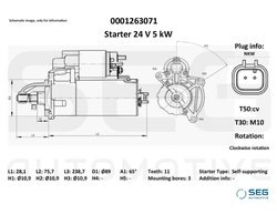 ELECTROMOTOR SEG AUTOMOTIVE 0001263071 - Compatibil cu MAN, TEMSA
