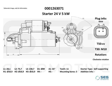Electromotor SEG AUTOMOTIVE 0001263071