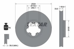 DISC FRANA TEXTAR 92347103 - Compatibil cu FORD