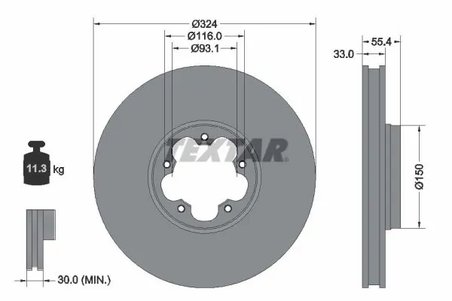 DISC FRANA TEXTAR 92347103 - Compatibil cu FORD