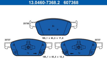 Set placute frana ATE 13.0460-7368.2