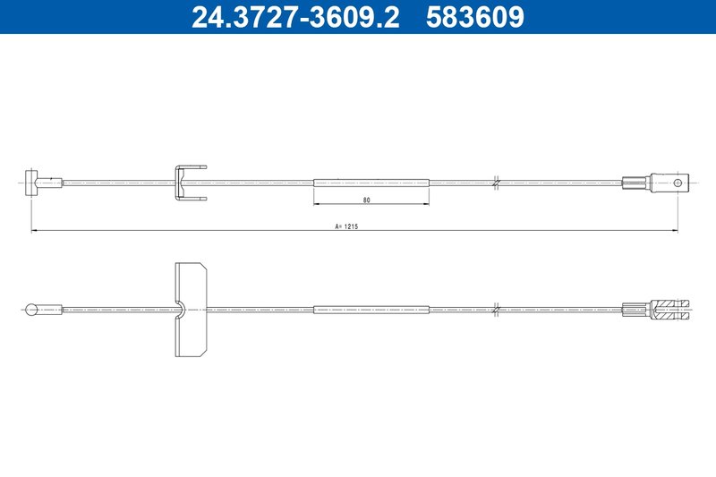 CABLU FRANA DE MANA ATE 24.3727-3609.2 - Compatibil cu RENAULT