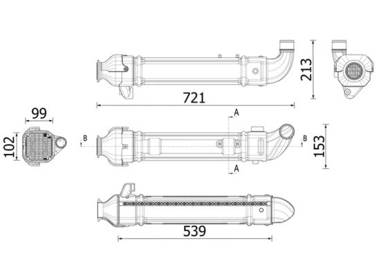 RADIATOR RECIRCULARE GAZE ESAPAMENT MAHLE CE 45 000P - Compatibil cu MERCEDES-BENZ