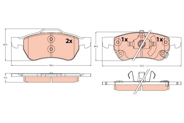 SET PLACUTE FRANA TRW GDB2383 - Compatibil cu MG