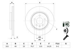 DISC FRANA BOSCH 0 986 479 F85 - Compatibil cu OPEL, VAUXHALL
