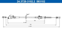 CABLU AMBREIAJ ATE 24.3728-3102.2 - Compatibil cu HYUNDAI