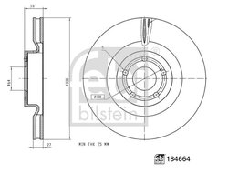 DISC FRANA FEBI BILSTEIN 184664 - Compatibil cu FORD