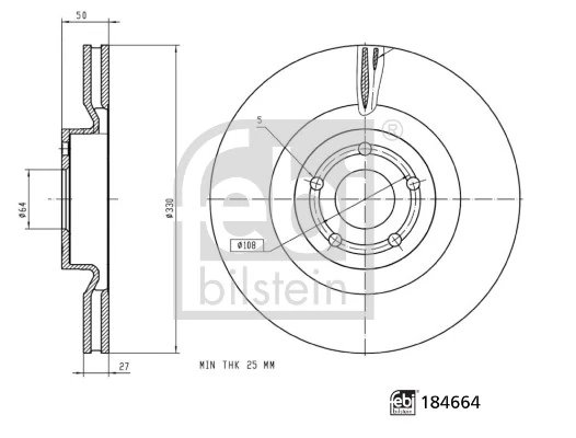 DISC FRANA FEBI BILSTEIN 184664 - Compatibil cu FORD