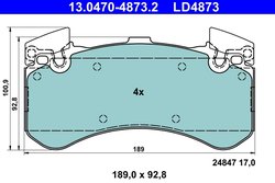 Set placute frana ATE 13.0470-4873.2