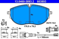Set placute frana ATE 13.0460-3893.2