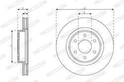 DISC FRANA FERODO DDF3061C - Compatibil cu NISSAN, RENAULT