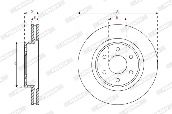 DISC FRANA FERODO DDF3061C - Compatibil cu NISSAN, RENAULT