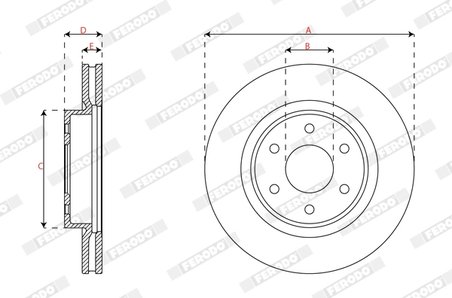 DISC FRANA FERODO DDF3061C - Compatibil cu NISSAN, RENAULT