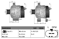 Alternator Denso DAN3004