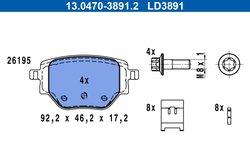 Set placute frana ATE 13.0470-3891.2