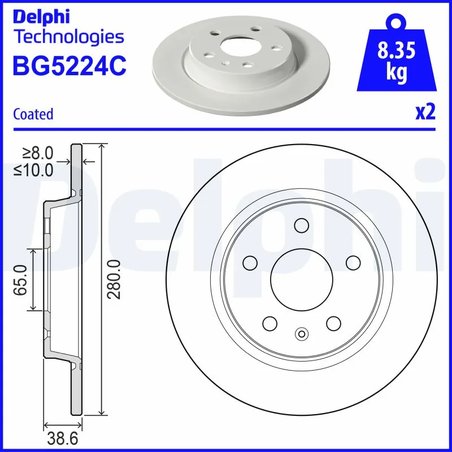 DISC FRANA DELPHI BG5224C - Compatibil cu MG