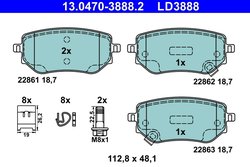 Set placute frana ATE 13.0470-3888.2