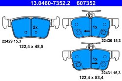 SET PLACUTE FRANA ATE 13.0460-7352.2 - Compatibil cu HONDA