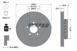 DISC FRANA TEXTAR 92343625 - Compatibil cu MERCEDES-BENZ