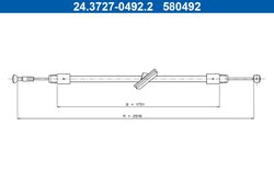 CABLU FRANA DE MANA ATE 24.3727-0492.2 - Compatibil cu MERCEDES-BENZ