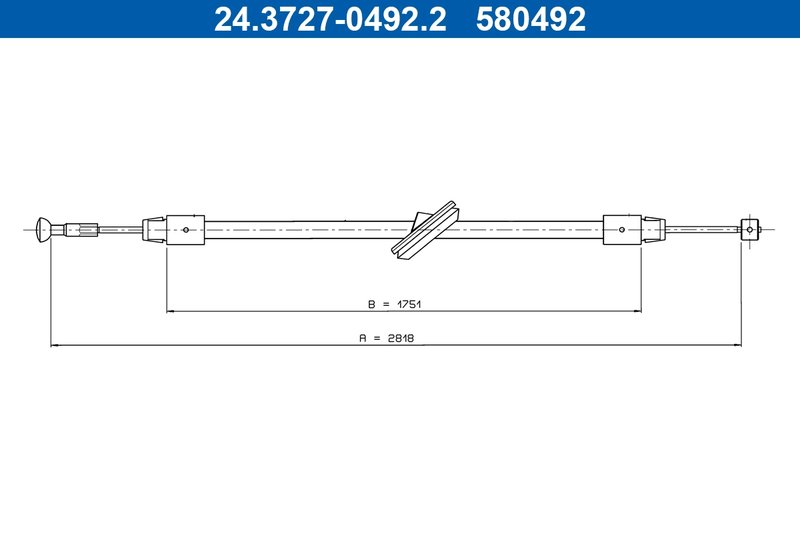 CABLU FRANA DE MANA ATE 24.3727-0492.2 - Compatibil cu MERCEDES-BENZ