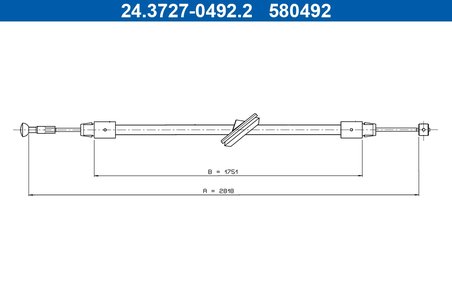 CABLU FRANA DE MANA ATE 24.3727-0492.2 - Compatibil cu MERCEDES-BENZ