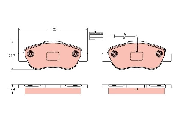 SET PLACUTE FRANA TRW GDB2405 - Compatibil cu FIAT