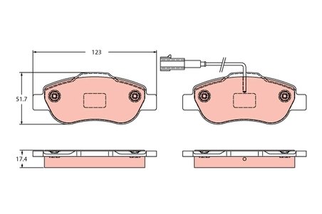 SET PLACUTE FRANA TRW GDB2405 - Compatibil cu FIAT