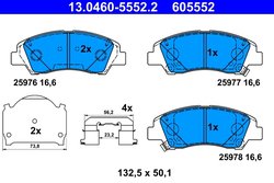 Set placute frana ATE 13.0460-5552.2