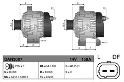 ALTERNATOR DENSO DAN3007 - Compatibil cu CITROEN, FIAT, LANCIA, PEUGEOT, SUZUKI, TOYOTA