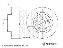 DISC FRANA BLUE PRINT ADBP430191 - Compatibil cu TOYOTA
