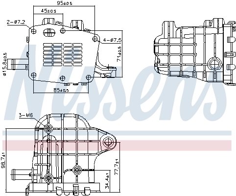 RADIATOR RECIRCULARE GAZE ESAPAMENT NISSENS 989481 - Compatibil cu CITROEN, DS, FIAT, FORD, OPEL, PEUGEOT, VAUXHALL