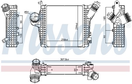 INTERCOOLER NISSENS 961305 - Compatibil cu AUDI, VW