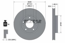DISC FRANA TEXTAR 92351203 - Compatibil cu HYUNDAI, KIA