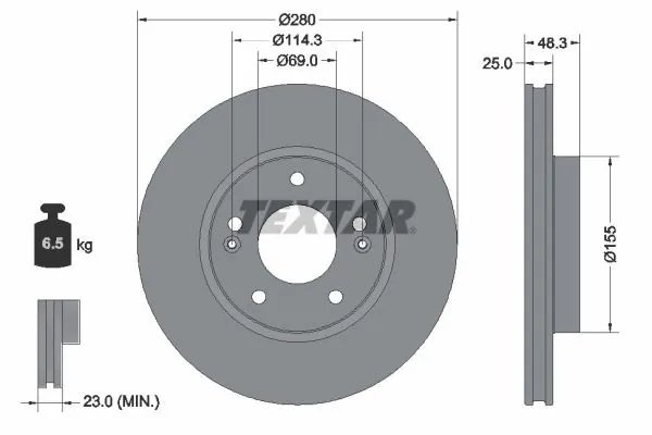 Disc frana Textar 92351203