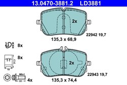 Set placute frana ATE 13.0470-3881.2