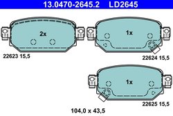 SET PLACUTE FRANA ATE 13.0470-2645.2 - Compatibil cu MAZDA