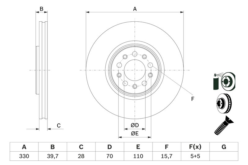 DISC FRANA BOSCH 0 986 479 F66 - Compatibil cu JEEP