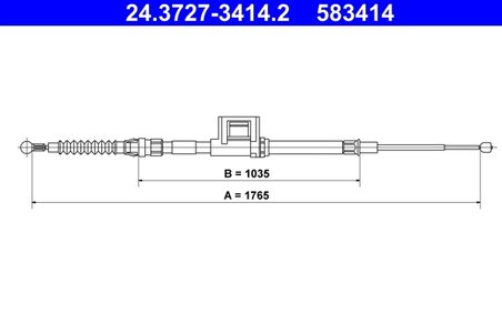 CABLU FRANA DE MANA ATE 24.3727-3414.2 - Compatibil cu SKODA