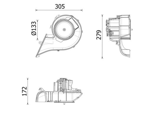 Ventilator habitaclu MAHLE AB 348 000P