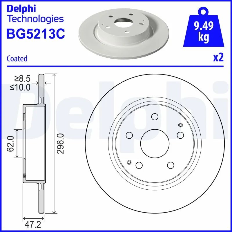 DISC FRANA DELPHI BG5213C - Compatibil cu TOYOTA
